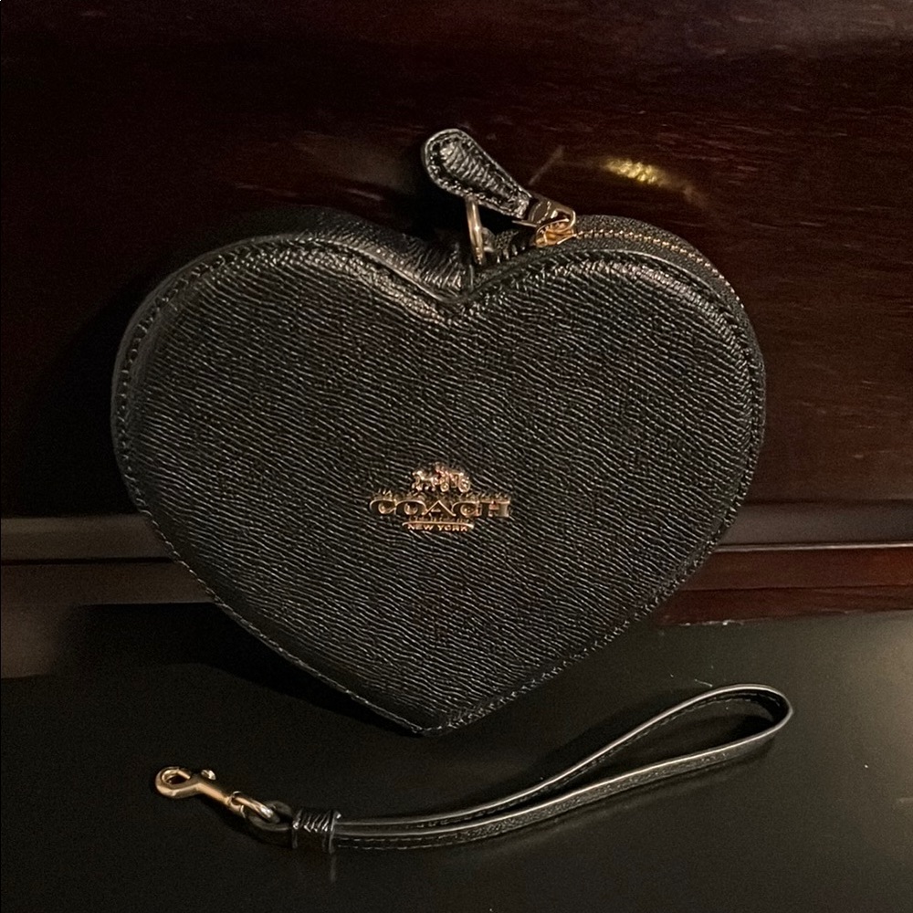 Coach Black Heart-Shaped Wristlet